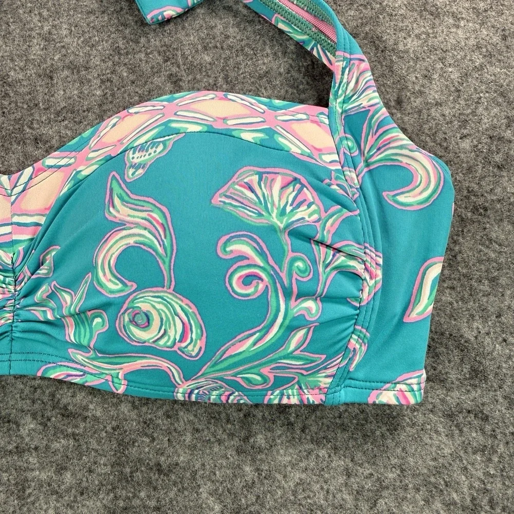 Lilly Pulitzer Roby Bikini Swim Top WATER YA WAITING FOR Womens 10 Beach Resort